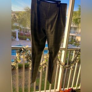 Brooks Brothers Women's Skinny Plaid Pants - Black/Grey